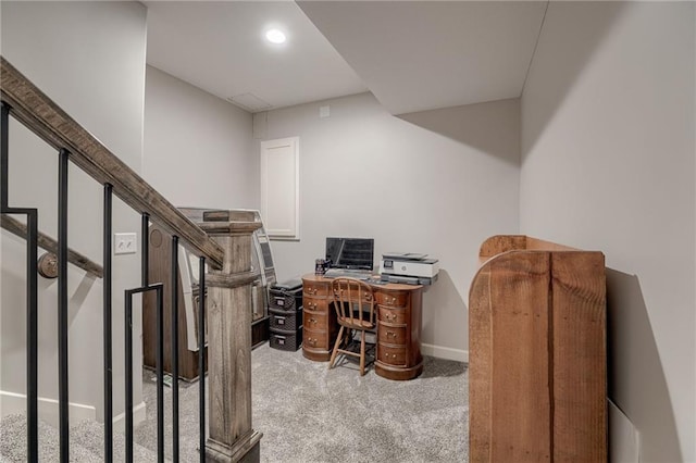 807 N Whispering Hills Dr, Lone Jack, MO 64070 - office space featuring carpet, baseboards, and recessed lighting