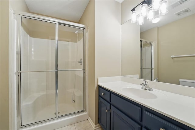 4904 W 162nd St, Overland Park, KS 66085 - full bathroom featuring a stall shower, vanity, and tile patterned floors