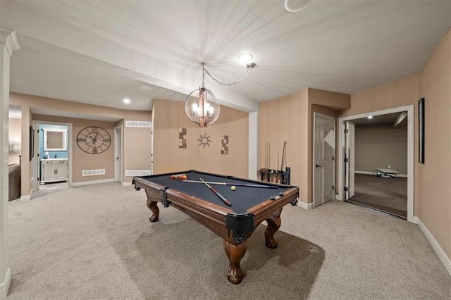 11121 S Whitetail Ln, Olathe, KS 66061 - rec room with carpet, pool table, and recessed lighting