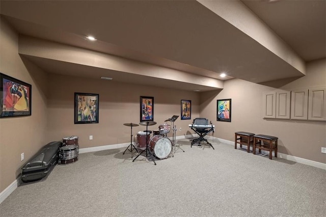 11121 S Whitetail Ln, Olathe, KS 66061 - game room with carpet flooring and recessed lighting