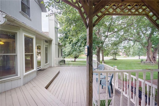 1404 NE Piedmont Dr, Lees Summit, MO 64064 - wooden deck featuring a lawn
