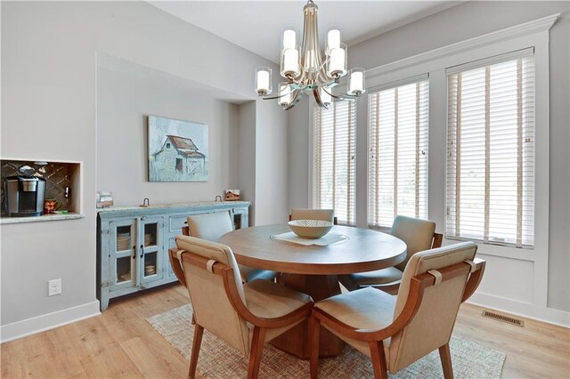16394 S Loiret St, Olathe, KS 66062 - dining room featuring a chandelier, light wood finished floors, and plenty of natural light