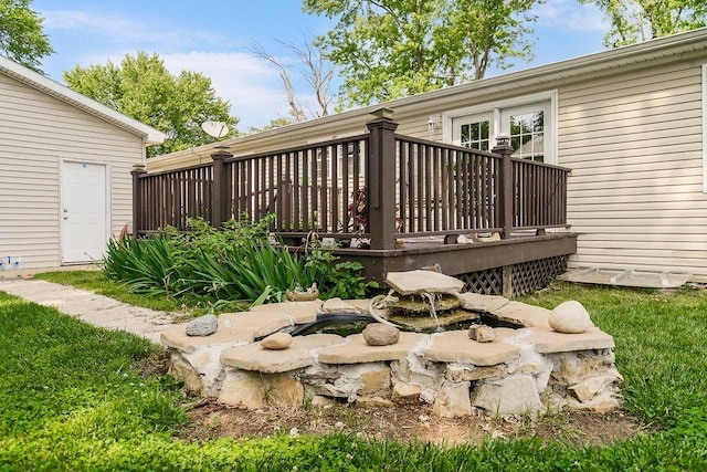 415 E Hulett St, Edgerton, KS 66021 - view of yard with a wooden deck