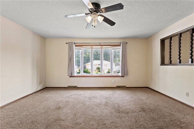 120 Highland Rd, Lansing, KS 66043 - carpeted spare room featuring a textured ceiling, ceiling fan, and baseboards