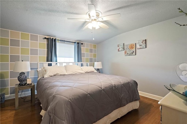 450 Ruth Ewing Rd, Liberty, MO 64068 - bedroom with wood finished floors, a textured ceiling, baseboards, and ceiling fan