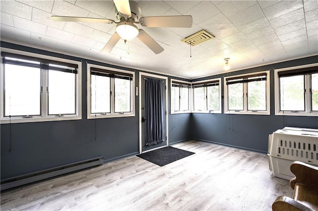 450 Ruth Ewing Rd, Liberty, MO 64068 - unfurnished sunroom with baseboard heating and plenty of natural light