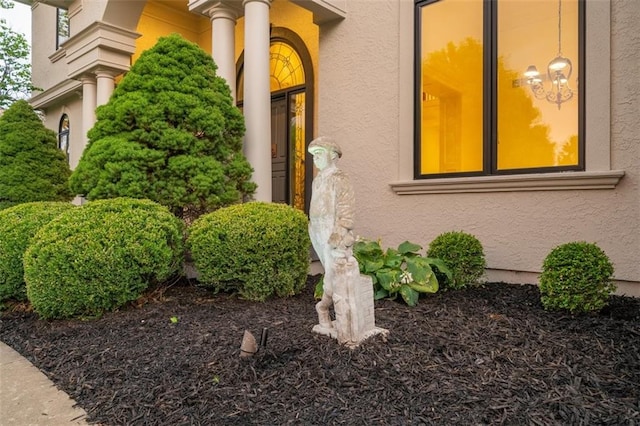 14005 Dearborn St, Overland Park, KS 66223 - doorway to property featuring stucco siding