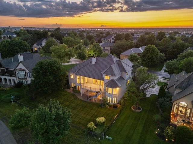 14005 Dearborn St, Overland Park, KS 66223 - aerial view at dusk of a residential view