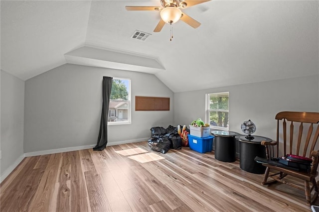 915 4th Ave, Leavenworth, KS 66048 - additional living space featuring wood finished floors, ceiling fan, and lofted ceiling