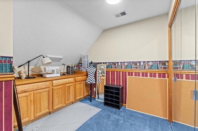 26725 S Bennett Rd, Freeman, MO 64746 - carpeted office with lofted ceiling and a wainscoted wall