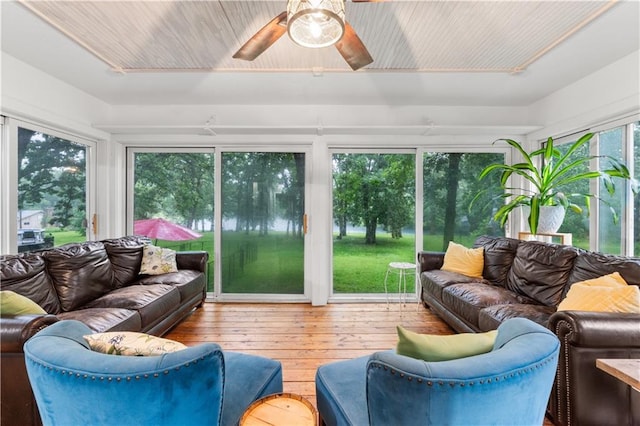 26725 S Bennett Rd, Freeman, MO 64746 - sunroom featuring hardwood / wood-style floors and a deck