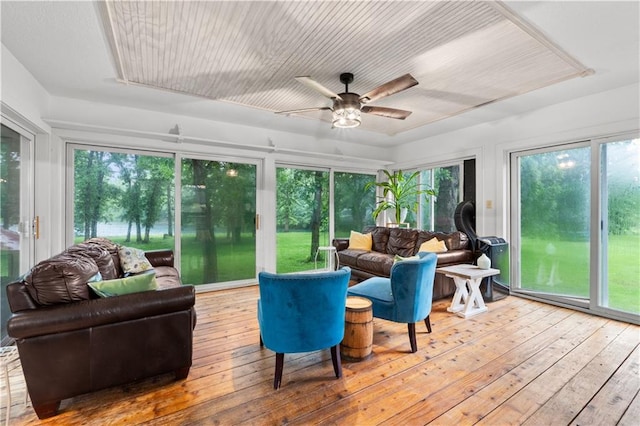 26725 S Bennett Rd, Freeman, MO 64746 - sunroom / solarium featuring hardwood / wood-style floors and a wooden deck