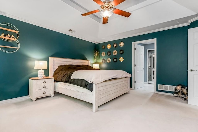 600 N Oak St, Gardner, KS 66030 - bedroom featuring carpet, crown molding, and a ceiling fan