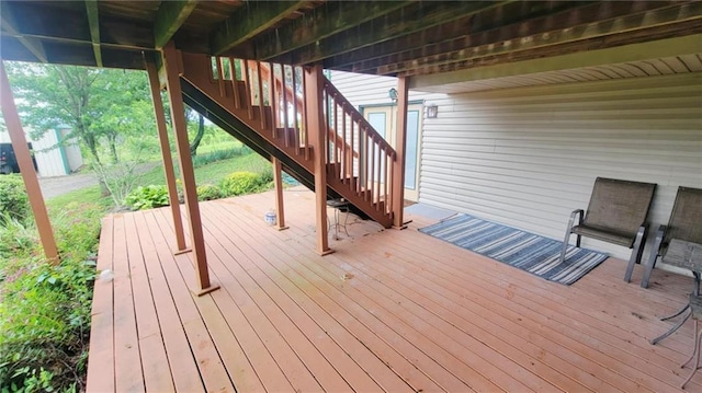 1045 Yale Rd, Mapleton, KS 66754 - deck with stairs