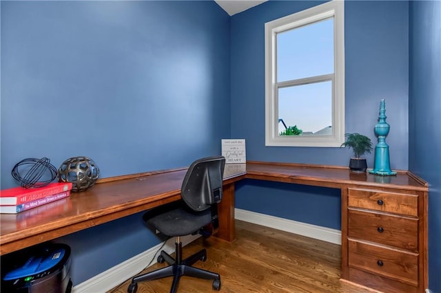 21222 W 46th Ter, Shawnee, KS 66218 - office area with built in study area and wood finished floors