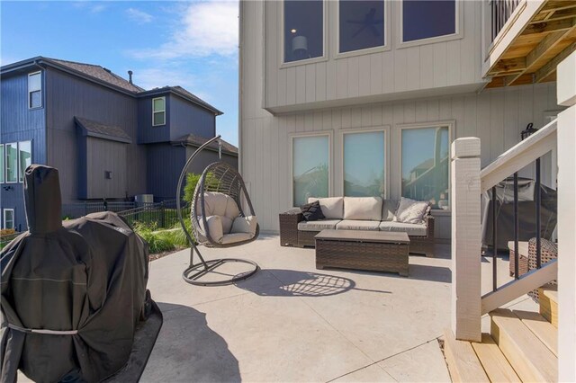 21222 W 46th Ter, Shawnee, KS 66218 - view of patio / terrace featuring outdoor lounge area and a grill
