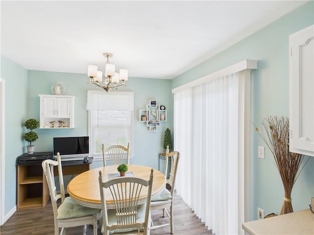 8101 E 133rd Ter, Grandview, MO 64030 - dining area with wood finished floors and a chandelier