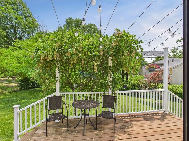 8101 E 133rd Ter, Grandview, MO 64030 - wooden deck featuring a lawn