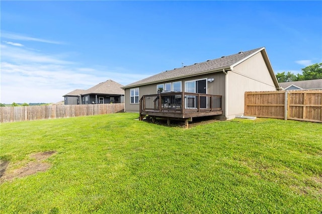 16910 Juniper Dr, Basehor, KS 66007 - rear view of property with a fenced backyard and a deck