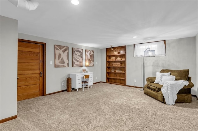 10124 Halsey St, Lenexa, KS 66215 - sitting room with carpet flooring, baseboards, and recessed lighting