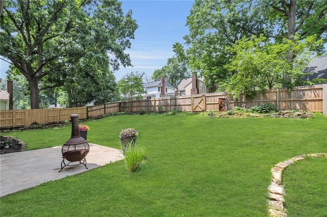10124 Halsey St, Lenexa, KS 66215 - view of yard featuring a patio and an outdoor fire pit