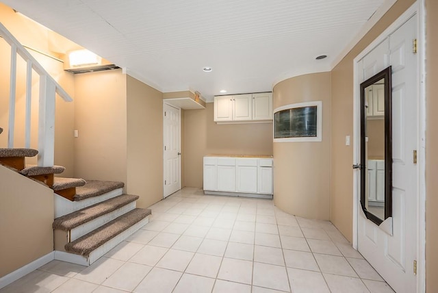 12655 S Clinton St, Olathe, KS 66061 - basement featuring stairway and recessed lighting