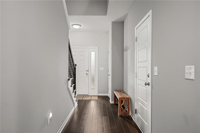 16059 Fontana St Unit 204, Overland Park, KS 66085 - entryway with baseboards and dark wood-style flooring