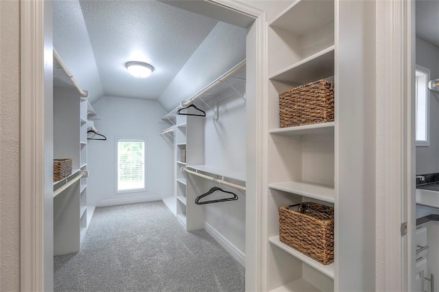 14095 NW 60th Ct, Parkville, MO 64152 - spacious closet featuring carpet and vaulted ceiling