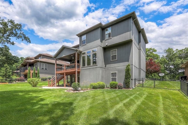 14095 NW 60th Ct, Parkville, MO 64152 - rear view of property featuring stairway and a deck