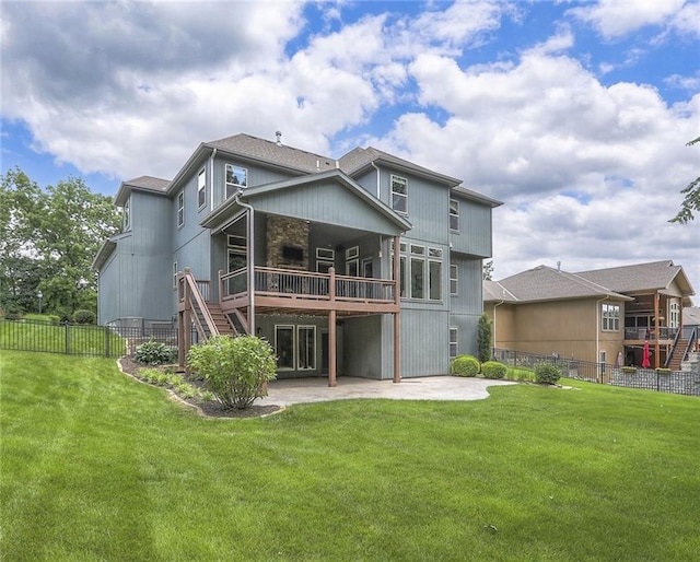 14095 NW 60th Ct, Parkville, MO 64152 - rear view of property with a patio area, a deck, and stairs