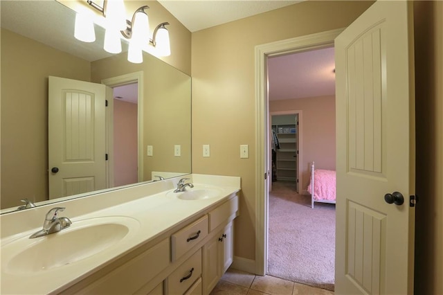 16488 S Summertree Ln, Olathe, KS 66062 - bathroom with double vanity and tile patterned flooring