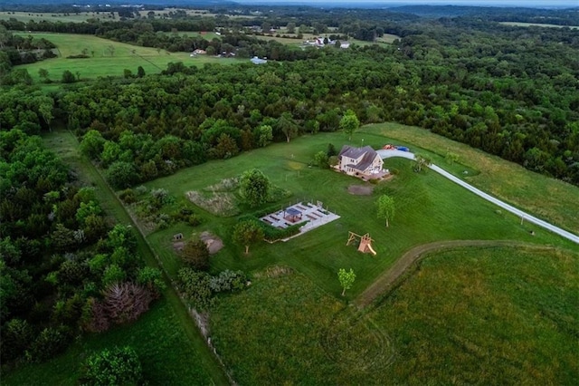 2640 Union Rd, Lawrence, KS 66044 - aerial view of property and surrounding area featuring rural landscape and a forest