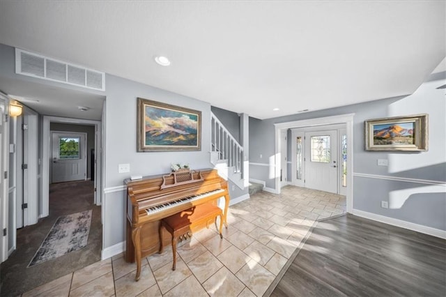 2640 Union Rd, Lawrence, KS 66044 - entrance foyer featuring stairs and recessed lighting