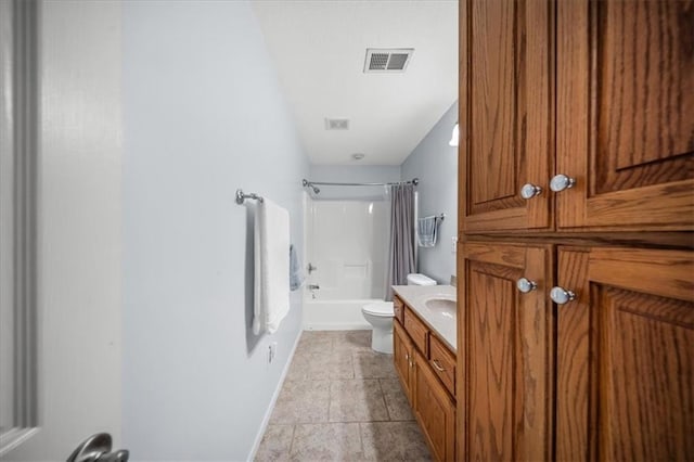 2640 Union Rd, Lawrence, KS 66044 - bathroom with shower / bath combination with curtain, tile patterned floors, and vanity
