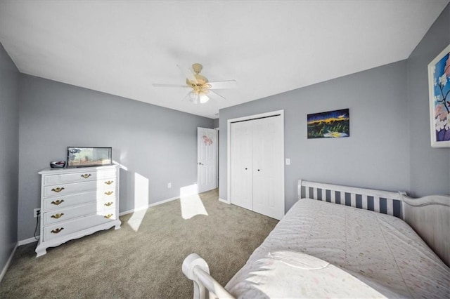 2640 Union Rd, Lawrence, KS 66044 - bedroom with carpet flooring, a closet, and ceiling fan