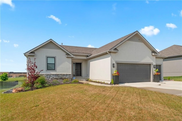 21115 W 186th Ter, Spring Hill, KS 66083 - ranch-style home with an attached garage, concrete driveway, stucco siding, and roof with shingles
