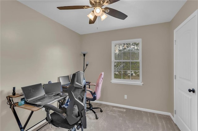 2604 S 16th Ter, Leavenworth, KS 66048 - carpeted office with baseboards and ceiling fan