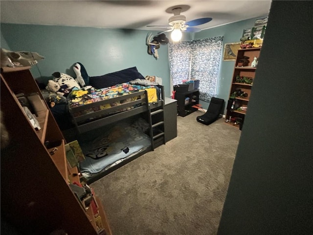 32592 SE 500th Rd, Kincaid, KS 66039 - bedroom with carpet floors and a ceiling fan