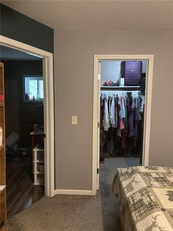 32592 SE 500th Rd, Kincaid, KS 66039 - carpeted bedroom featuring a walk in closet and a closet