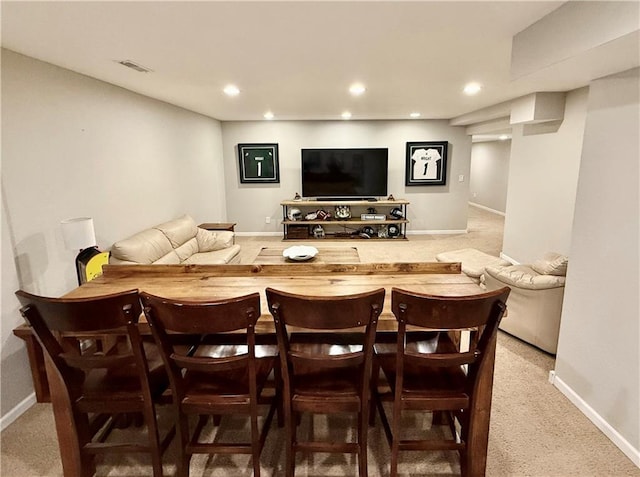 226 James Ave, Maryville, MO 64468 - bar area featuring carpet, baseboards, and recessed lighting