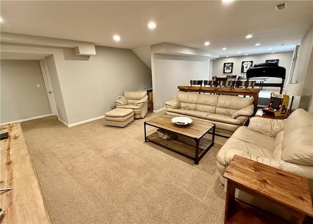 226 James Ave, Maryville, MO 64468 - living area featuring carpet floors, recessed lighting, and baseboards