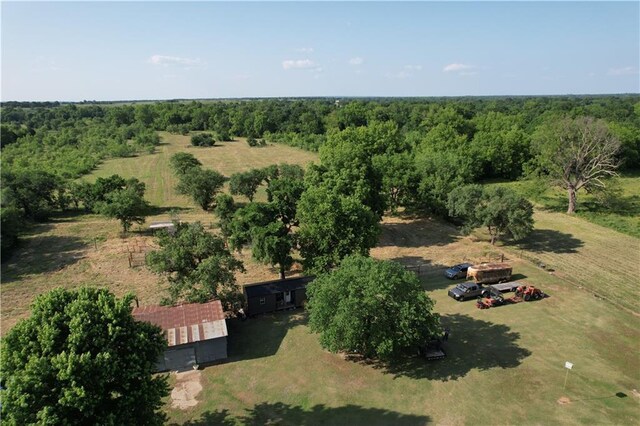 4004 Texaco Rd, Cushing, OK 74023 - aerial overview of property's location with a heavily wooded area and rural landscape