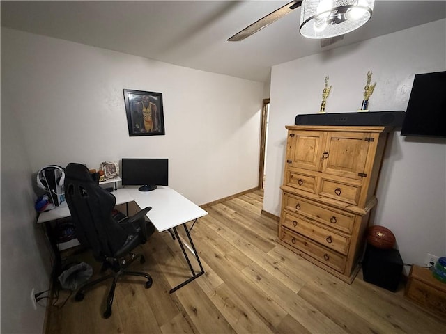 4004 Texaco Rd, Cushing, OK 74023 - office area with light wood-style flooring and ceiling fan