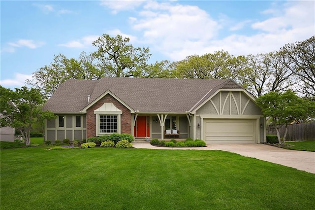 10775 Larsen St, Overland Park, KS 66210 - view of front of home with concrete driveway, an attached garage, a porch, and a shingled roof