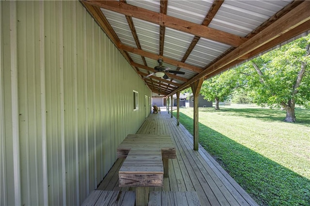 3931 Main St, Parsons, KS 67357 - deck with a lawn and ceiling fan