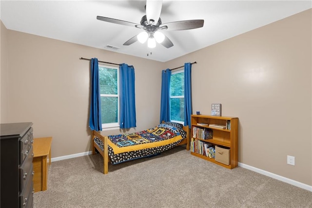 13807 W 47th Ter, Shawnee, KS 66216 - bedroom featuring carpet floors, baseboards, and a ceiling fan