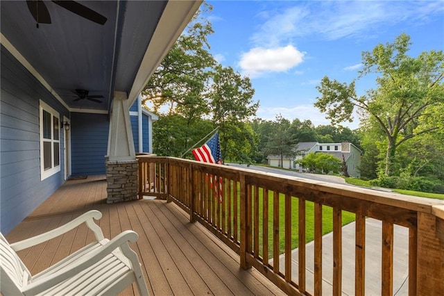 13807 W 47th Ter, Shawnee, KS 66216 - wooden terrace with a ceiling fan