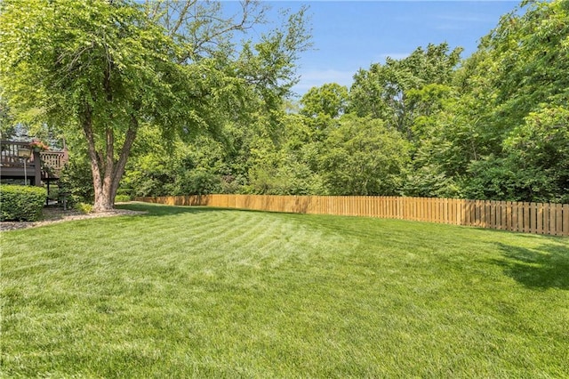7208 Oakview St, Shawnee, KS 66216 - view of yard featuring a wooden deck