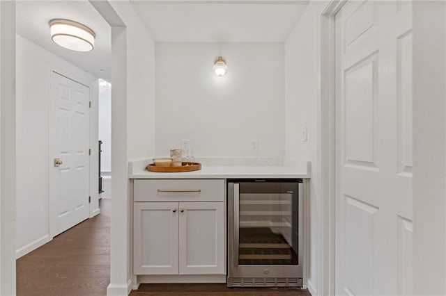 1810 S 98th St, Edwardsville, KS 66111 - indoor bar with beverage cooler and dark wood-style flooring