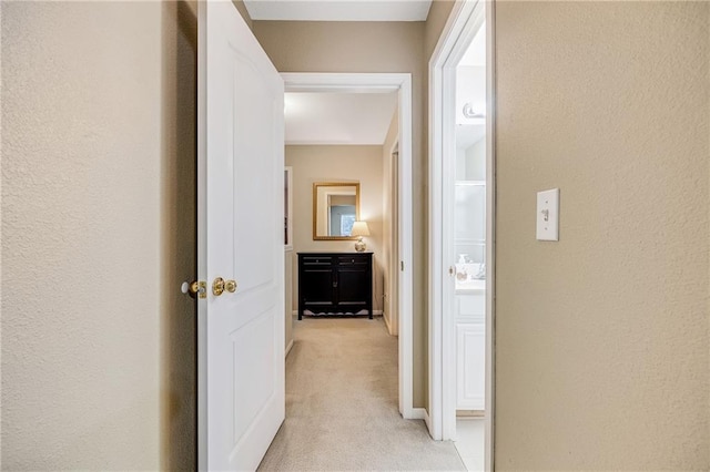 3222 SW Shadow Brook Dr, Blue Springs, MO 64015 - corridor with light colored carpet and a textured wall